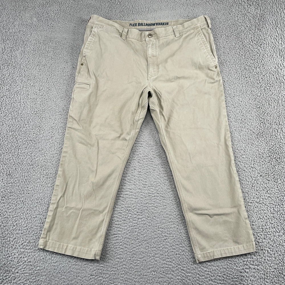 Duluth Khakis Mens 38x25 Tan Flex Ballroom Khakis Slim Fit Stretch Work Pants